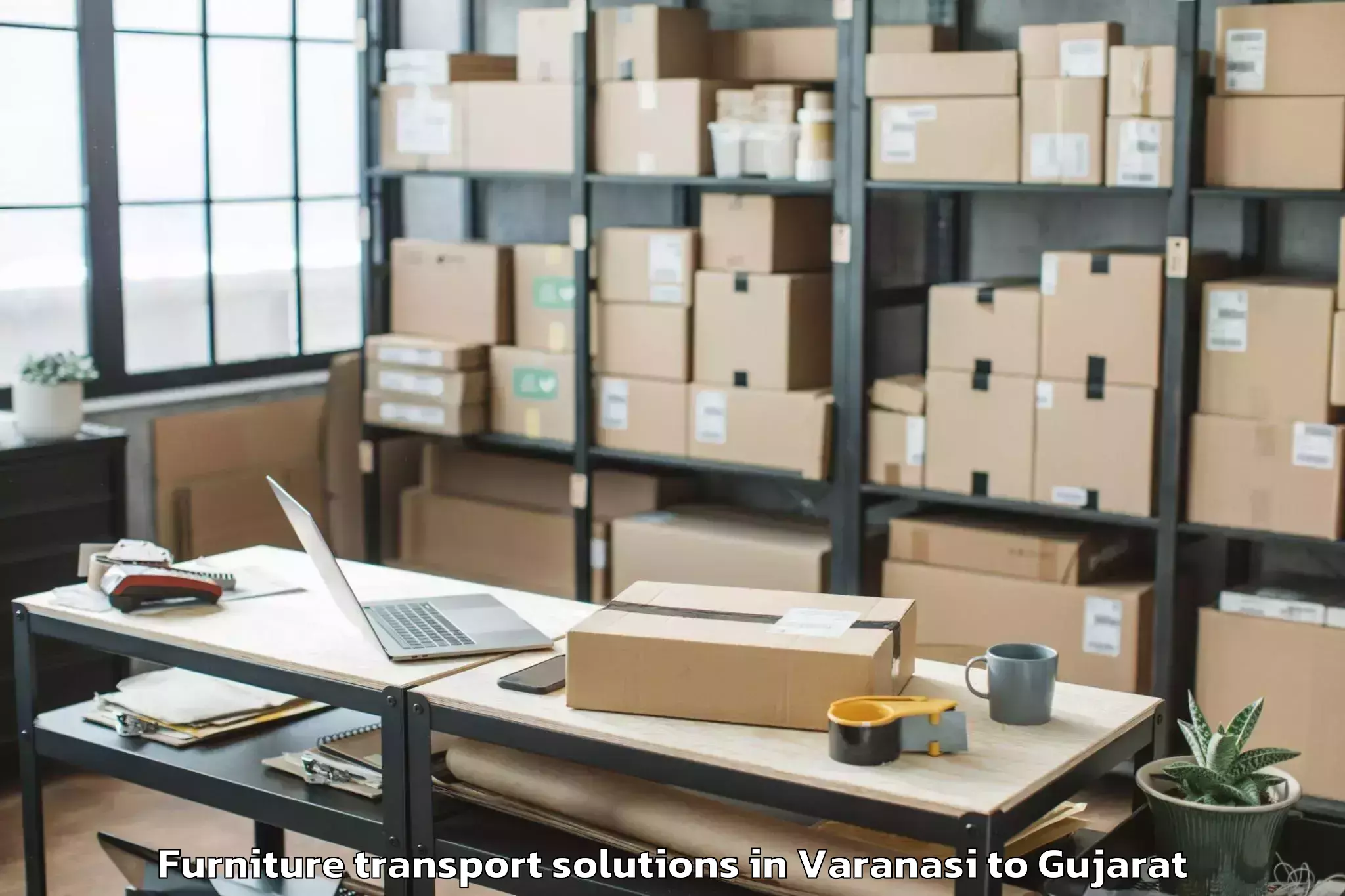 Get Varanasi to Virpur Furniture Transport Solutions